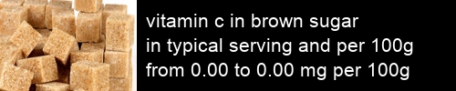 vitamin c in brown sugar information and values per serving and 100g